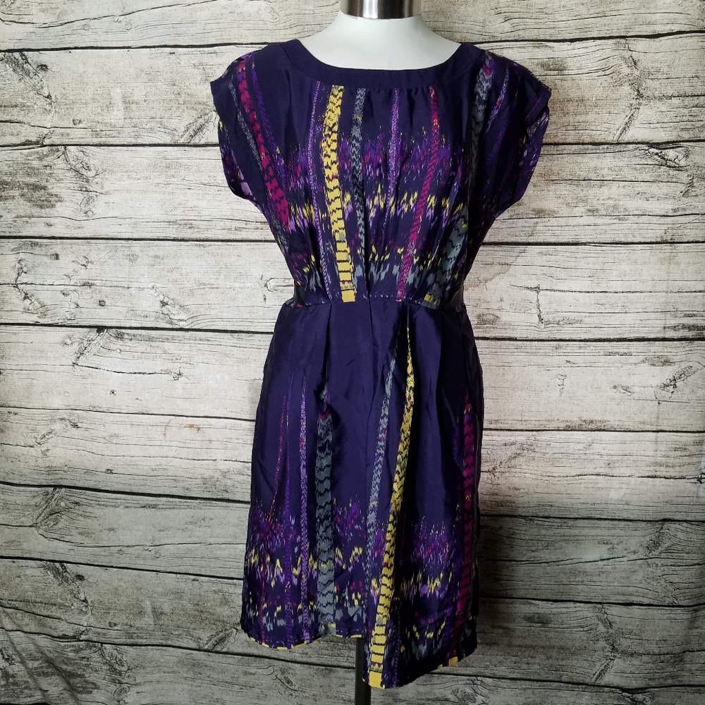BeBop Purple and Yellow Patterned Dress